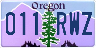 OR license plate 011RWZ