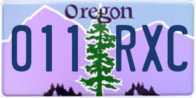 OR license plate 011RXC