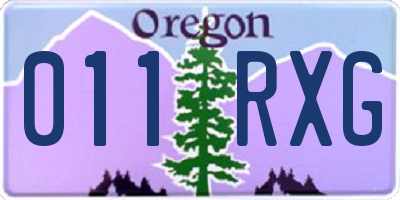 OR license plate 011RXG