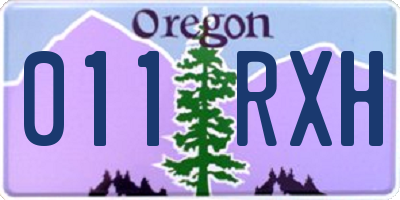 OR license plate 011RXH