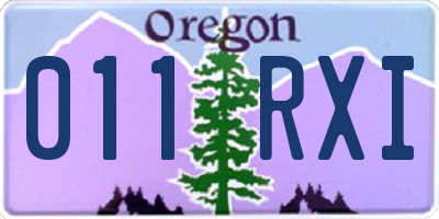 OR license plate 011RXI