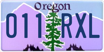 OR license plate 011RXL
