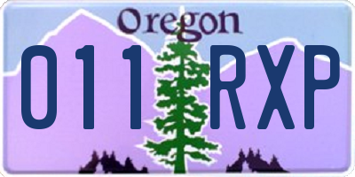 OR license plate 011RXP