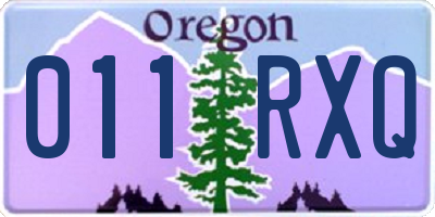 OR license plate 011RXQ