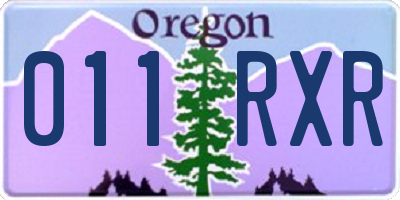 OR license plate 011RXR