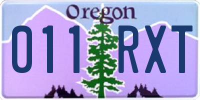 OR license plate 011RXT