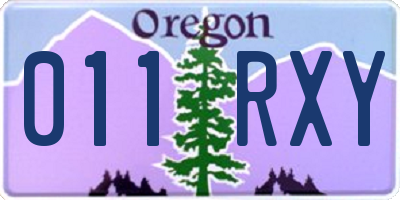 OR license plate 011RXY
