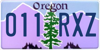 OR license plate 011RXZ