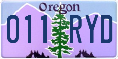 OR license plate 011RYD