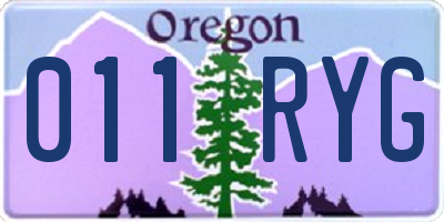 OR license plate 011RYG