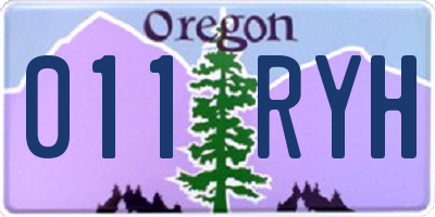 OR license plate 011RYH