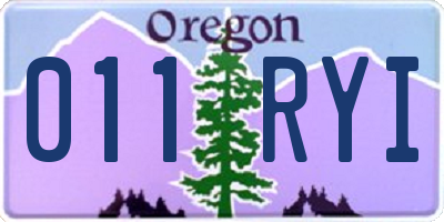 OR license plate 011RYI