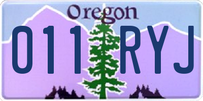 OR license plate 011RYJ
