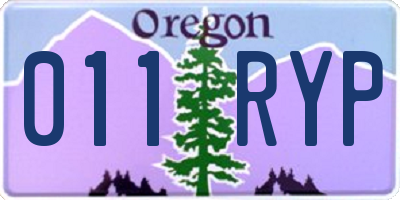 OR license plate 011RYP