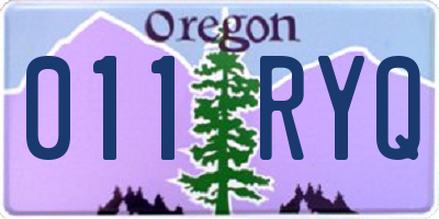OR license plate 011RYQ