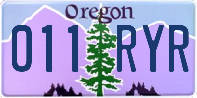 OR license plate 011RYR