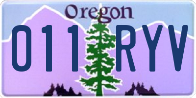 OR license plate 011RYV