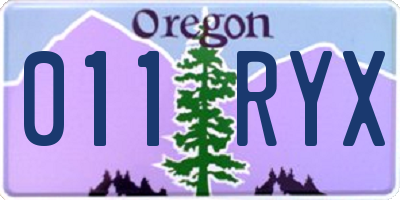 OR license plate 011RYX