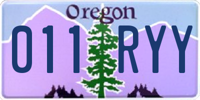OR license plate 011RYY