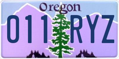 OR license plate 011RYZ