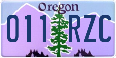 OR license plate 011RZC