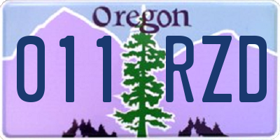 OR license plate 011RZD
