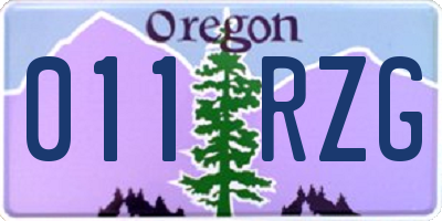 OR license plate 011RZG