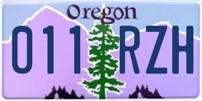 OR license plate 011RZH