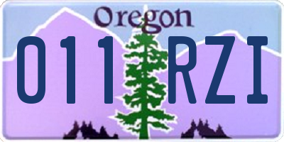 OR license plate 011RZI