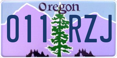 OR license plate 011RZJ