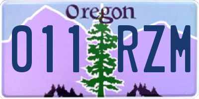 OR license plate 011RZM