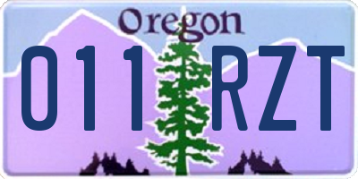 OR license plate 011RZT
