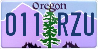OR license plate 011RZU