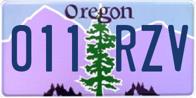 OR license plate 011RZV