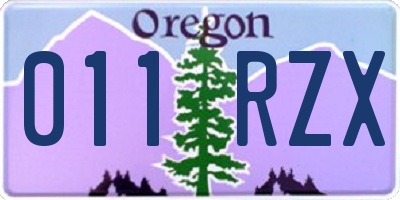 OR license plate 011RZX