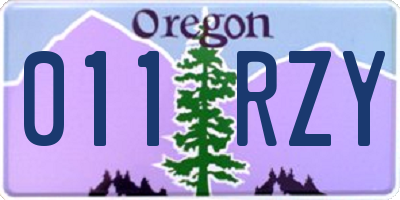 OR license plate 011RZY