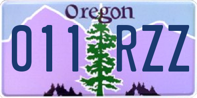 OR license plate 011RZZ