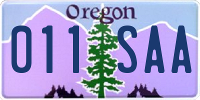 OR license plate 011SAA