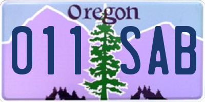 OR license plate 011SAB