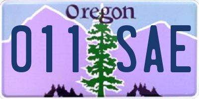 OR license plate 011SAE