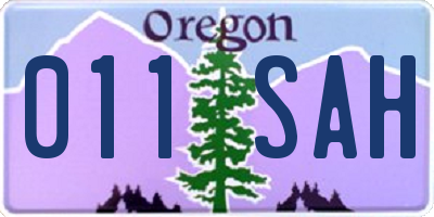 OR license plate 011SAH
