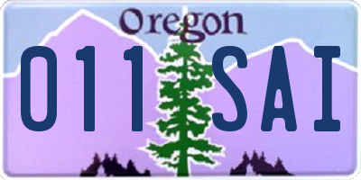 OR license plate 011SAI