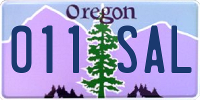 OR license plate 011SAL