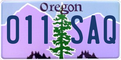 OR license plate 011SAQ