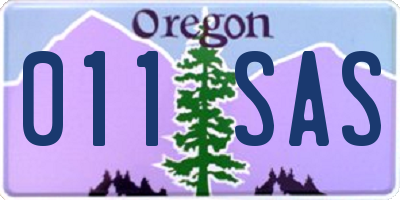 OR license plate 011SAS