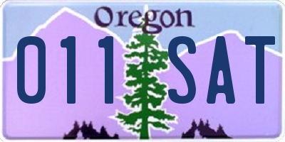 OR license plate 011SAT