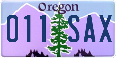 OR license plate 011SAX