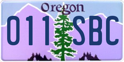 OR license plate 011SBC