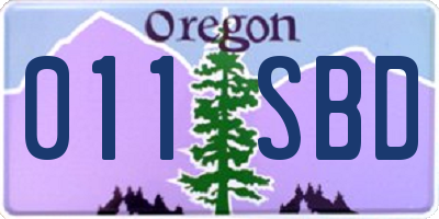 OR license plate 011SBD