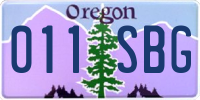 OR license plate 011SBG